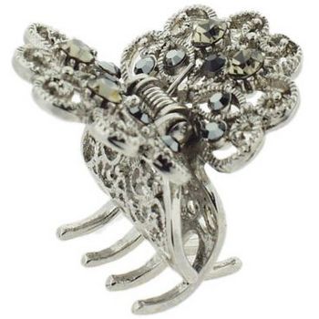 Karen Marie - Mini Filigree Jaw Clip - Light & Dark Smoke (1)